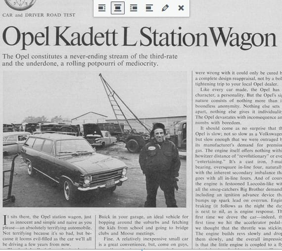 (In yesterday’s vintage review Car and Driver gave an Opel the win in its comparison. A few years earlier, it was a very different story. First posted 3/9/2012) Car and [&hellip;]