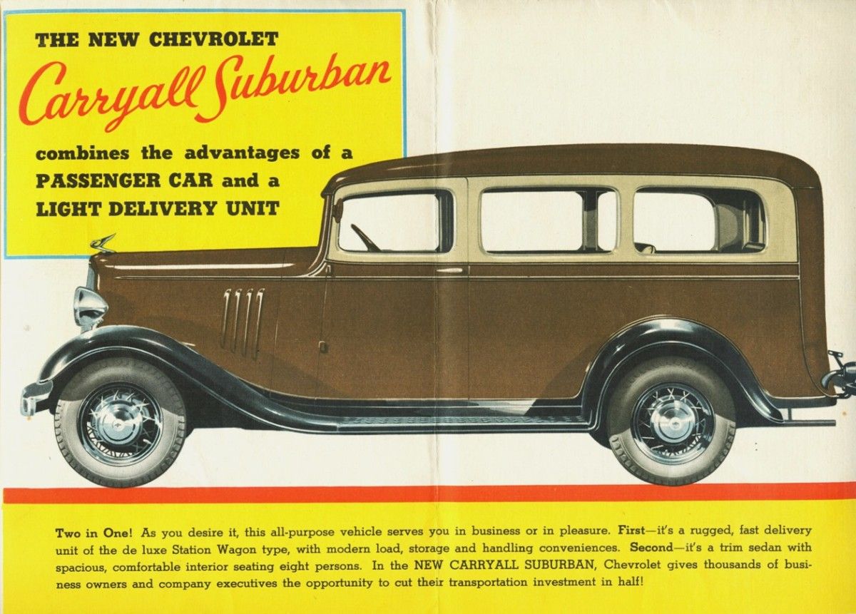 Vintage Ad: The New 1935 Chevrolet Carryall Suburban – Combines The Advantages Of A Passenger Car And A Light Delivery Unit A winning formula