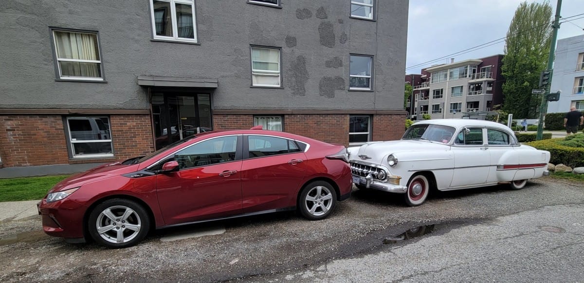Cohort Pic(k) of the Day: The Evolution Of The Chevrolet 2016-19 Chevrolet Volt and 1953 Chevrolet Bel Air. Shot by nifticus392