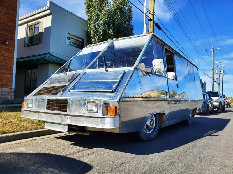 Curbside Classic: Flounder – One Of A Kind Floating RV What do you get when you cross a custom vehicle, a boat and a RV? One answer is Flounder, the distinctive and very shiny looking motor home.