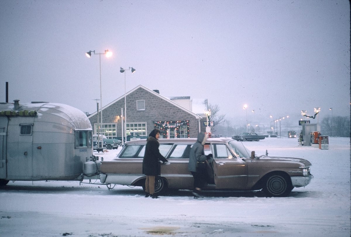Taking a break on their holiday trip with the Airstream. Somewhere warm, I assume? The ’61 Ford wagon is sitting pretty level, thanks to that load distributing hitch. I’ve got [&hellip;]