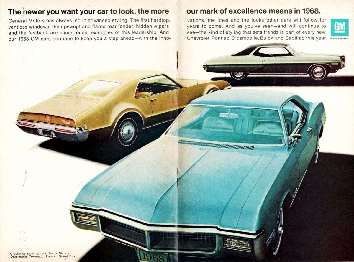 Here’s a couple of ads from 1968, of GM touting its styling excellence. I find this first batch to be a wee bit questionable, as both the Toronado and Riviera [&hellip;]