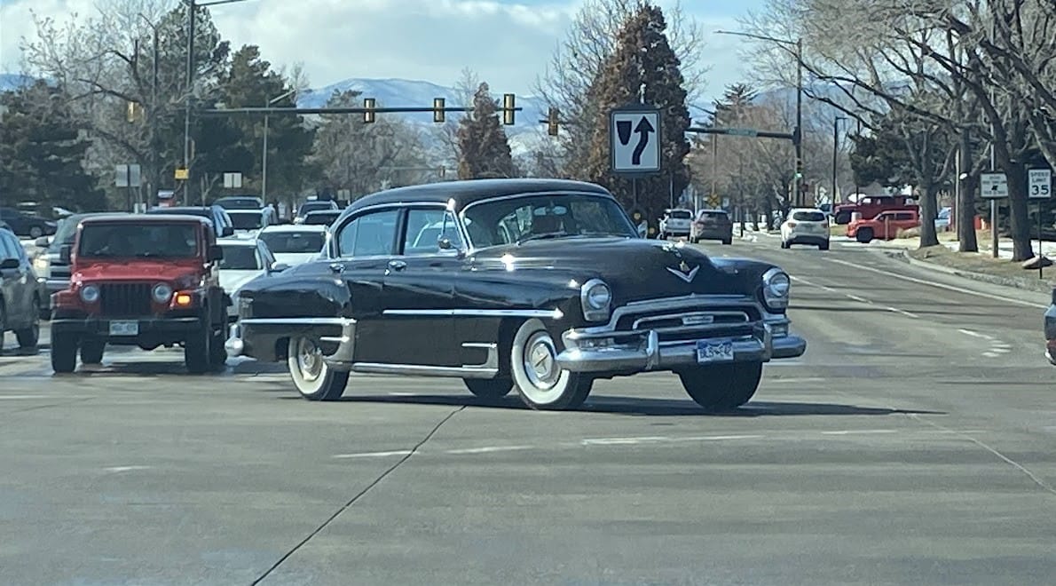 I pull up to the light in the left turn lane and ogle the cars facing me waiting for their light.  One stands out, clearly a ’50’s something-or-other that has [&hellip;]