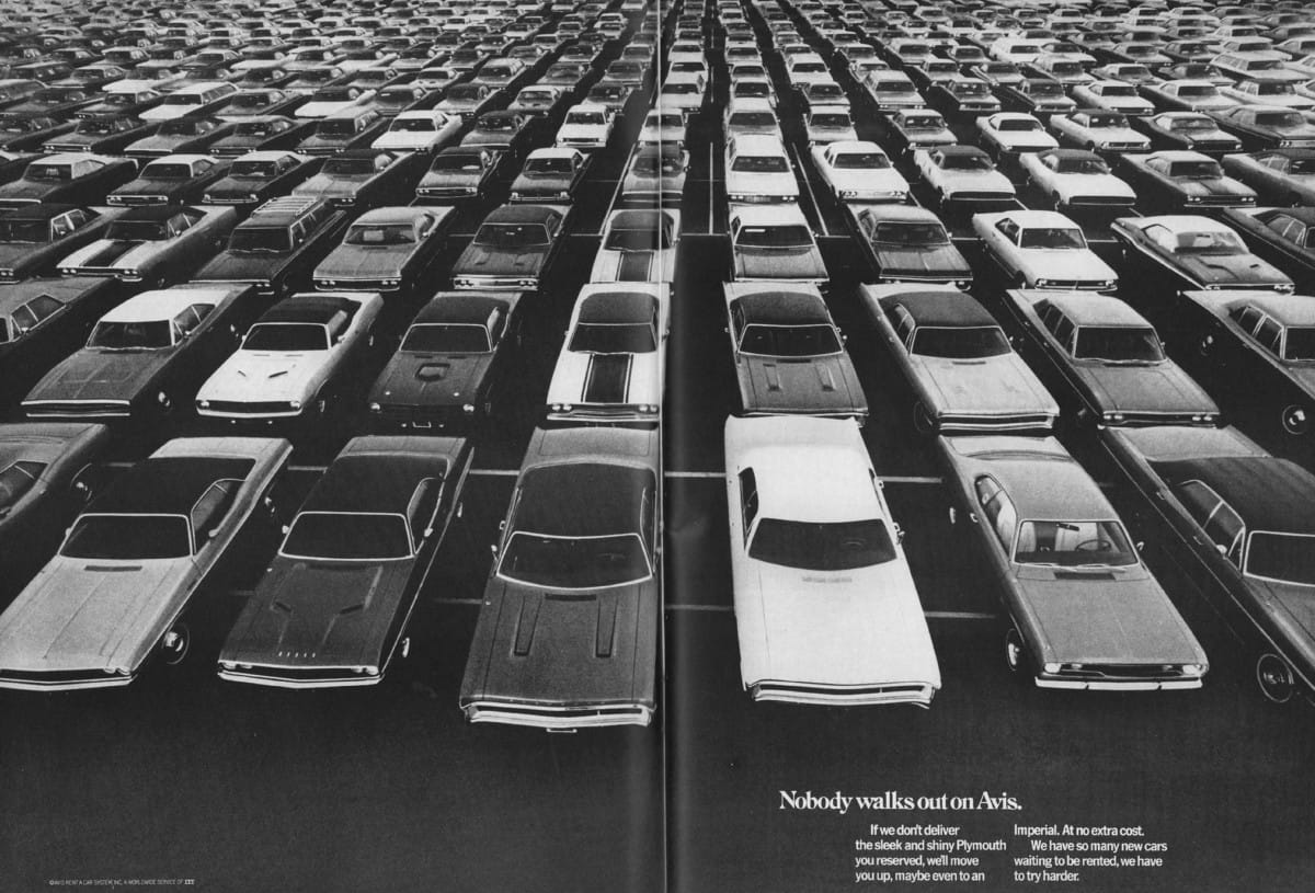 Vintage Advertising: Choose a Plymouth, or Dodge. Maybe an Imperial? – Avis Rent-A-Car 1970