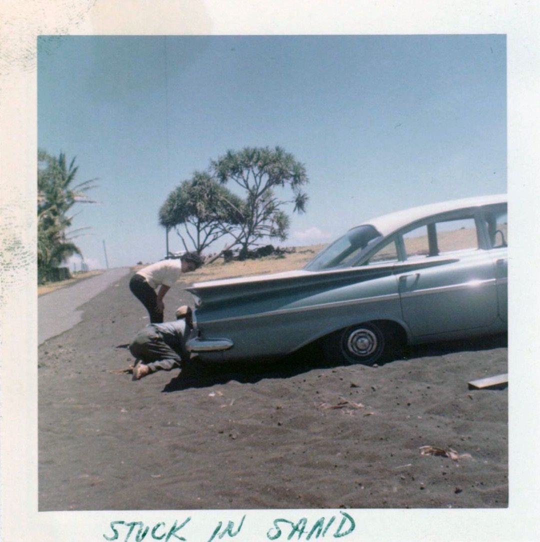 Wordless Vintage Snapshot: 1959 Chevrolet – Stuck In Sand