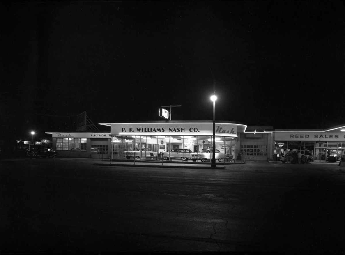 P. K. Williams Nash Dealership, in Austin, Texas. Photo by Neal Douglass, from the Texas History Project.