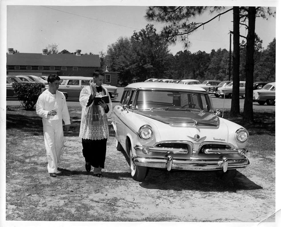 Vintage Snapshot: 1955 Dodge Wagon – Sunday Blessings! I was raised a Catholic, so this photo -almost- makes sense to me. And well, what better day to post it than a Sunday?