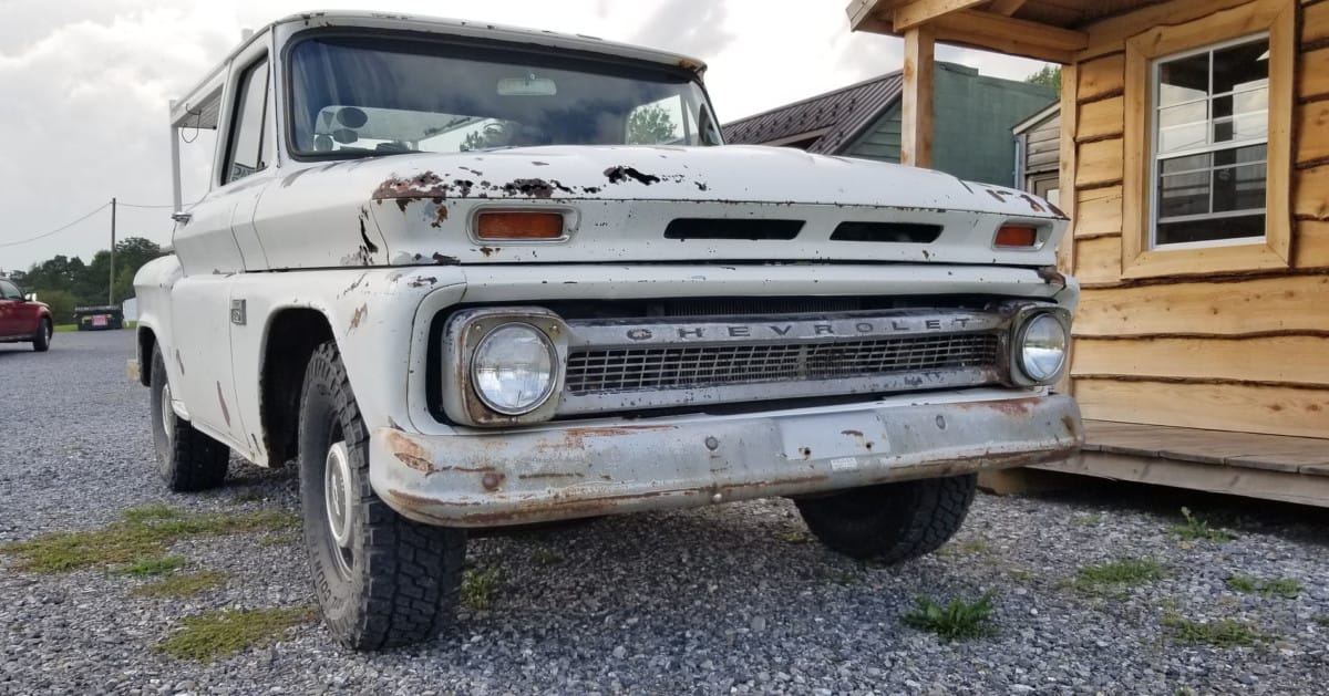 This ’64 C10 was posted recently by Slant Six at the CC Cohort. An old Chevy truck, not pampered, nor restomoded, and still at work in Pennsylvania.