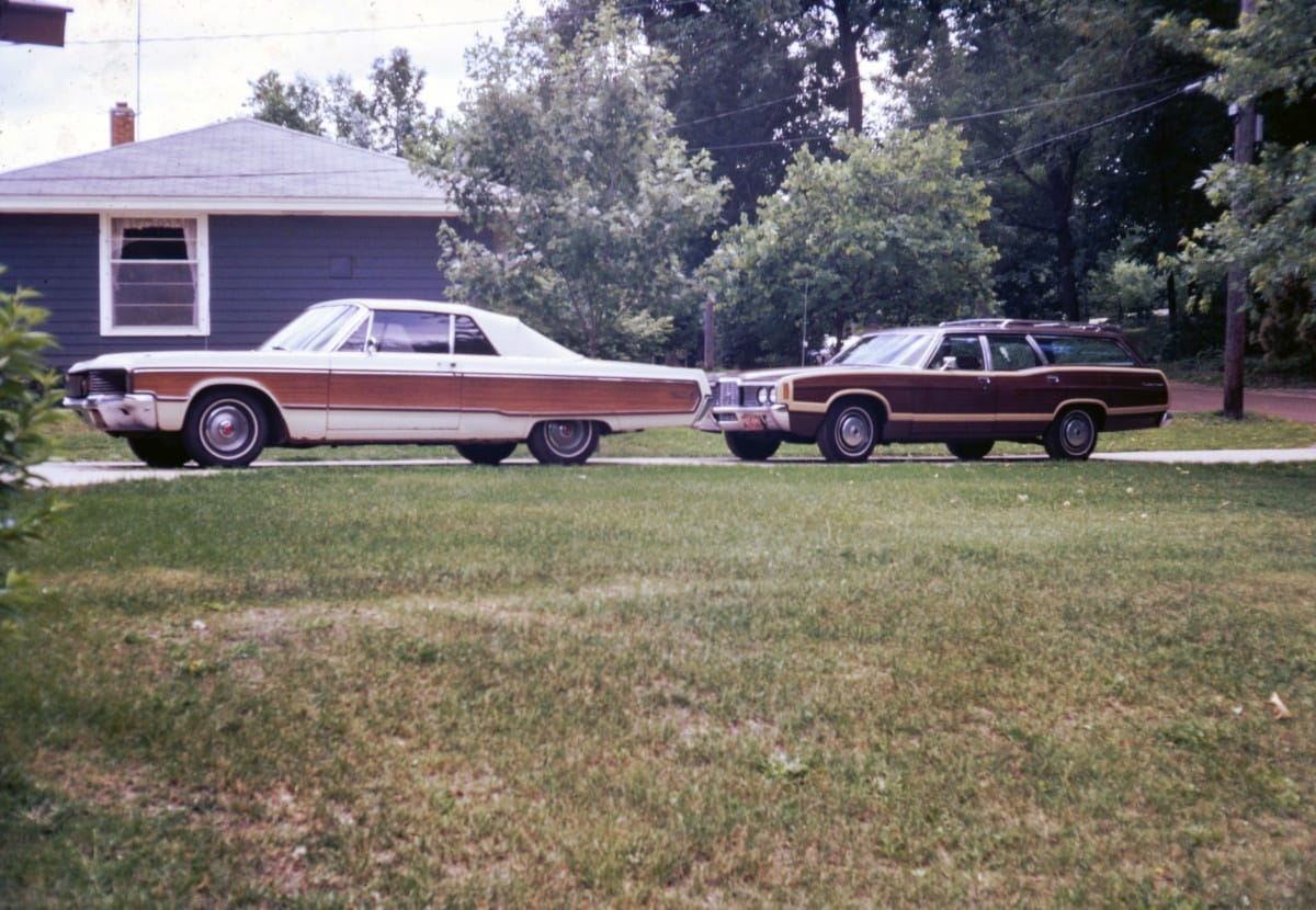 This vintage driveway image seems to tell two stories of woodgrain apliqué; the popular and the obscure one. The popular being the ’72 LTD wagon, carrying the woodgrain finish that [&hellip;]