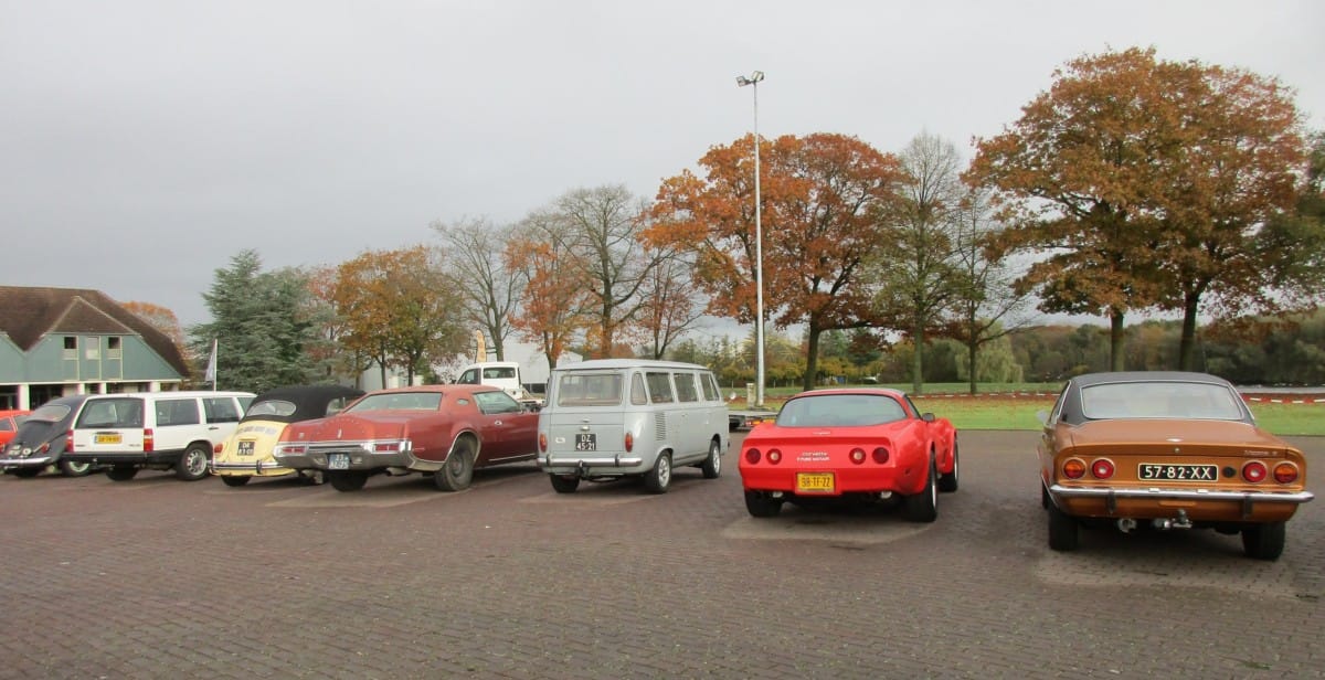 A sea of grey for sure. Luckily, the visitors’ classic rides in the Autotron’s backyard added a splash of color to a typical autumn day.