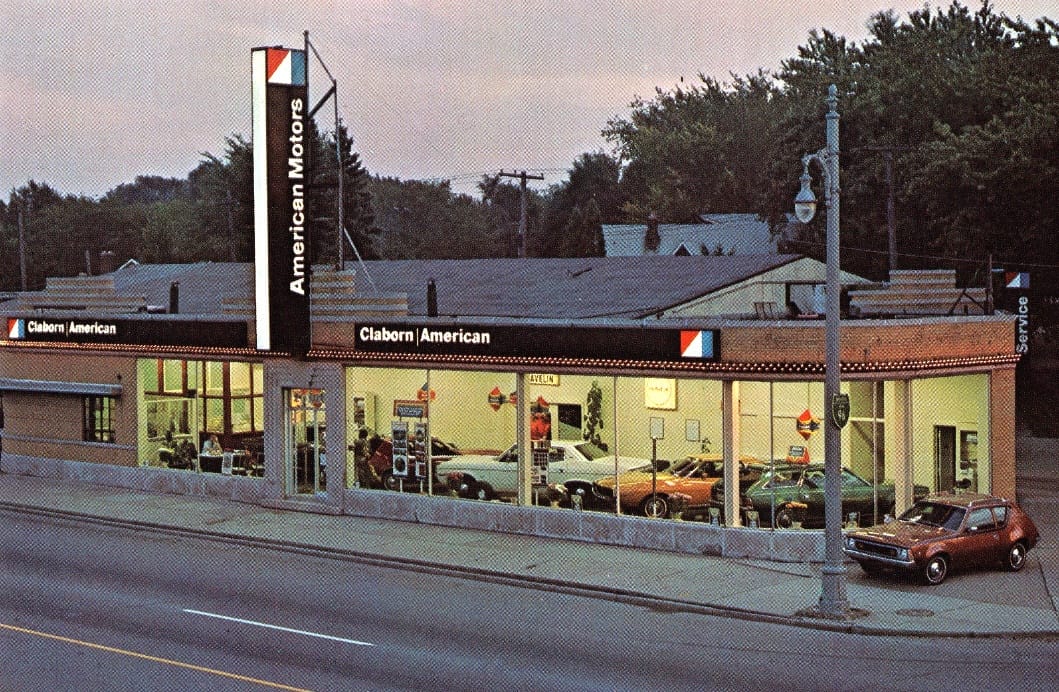 Dealer Postcards: AMC & Rambler Dealers – 1960s-1980s Claborn American, Detroit, MI.
