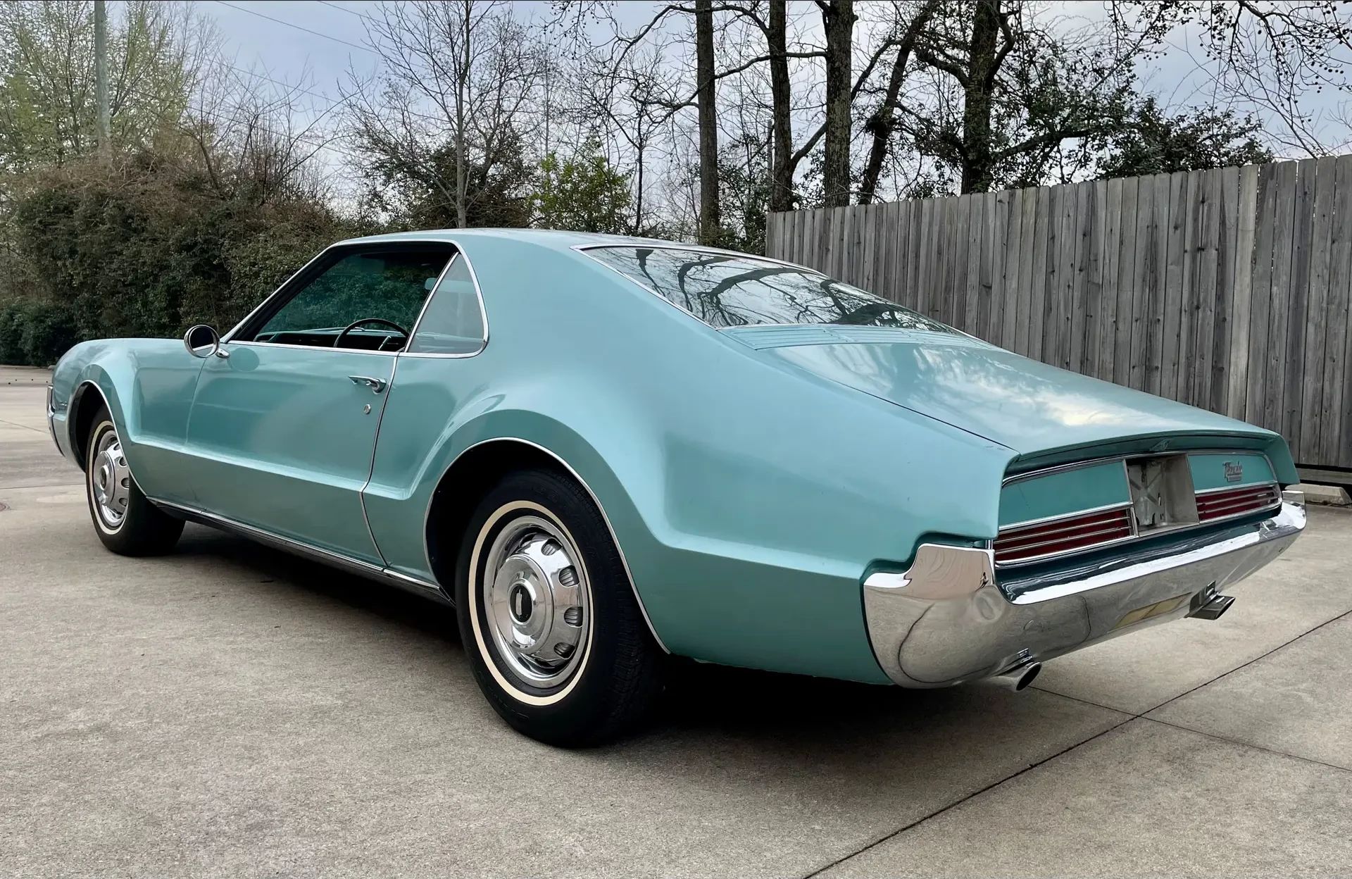 1966 Buick Riviera Versus 1966 Oldsmobile Toronado – Closely Related, Yet So Different (Part 1) 12 Left rear 3q view of an Ocean Mist 1966 Oldsmobile Toronado Deluxe