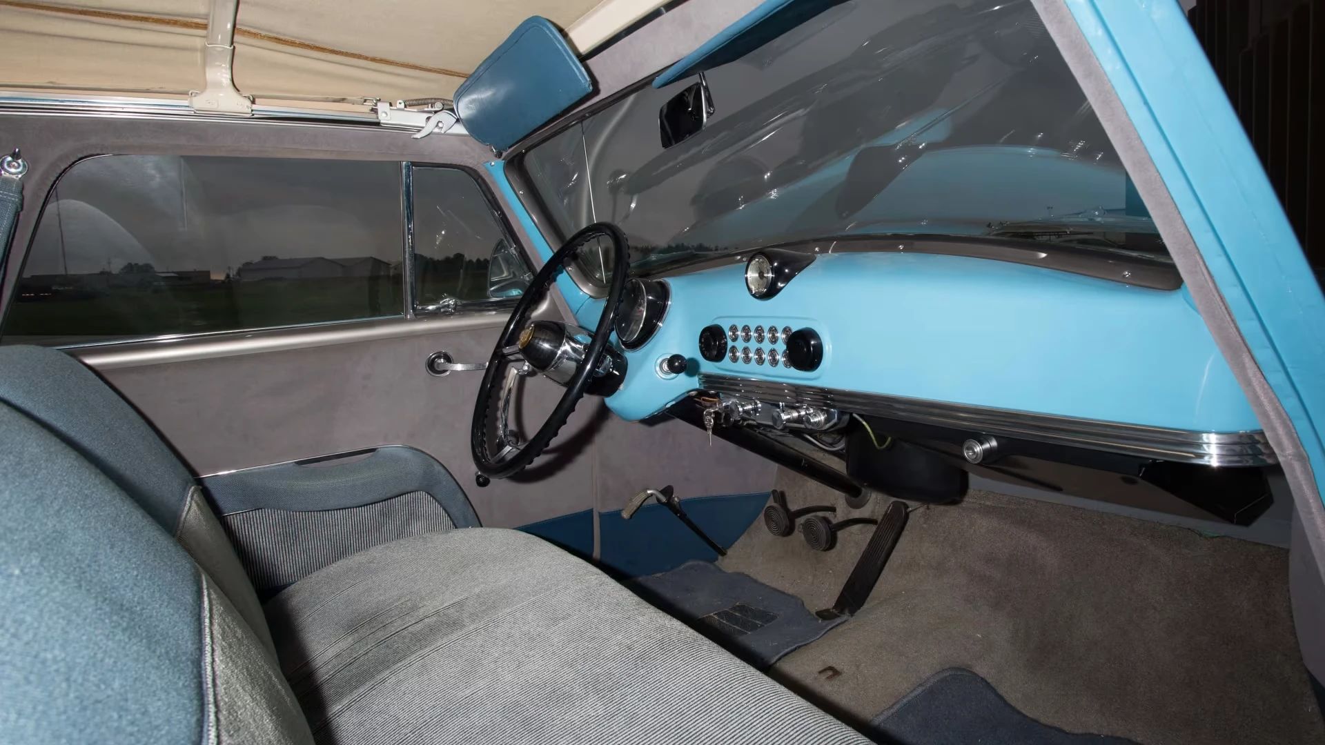1950 Nash Rambler Convertible Landau: Adorable, Thrifty, But Not Cheap 13 Interior of a 1950 Nash Rambler Custom with blue dashboard