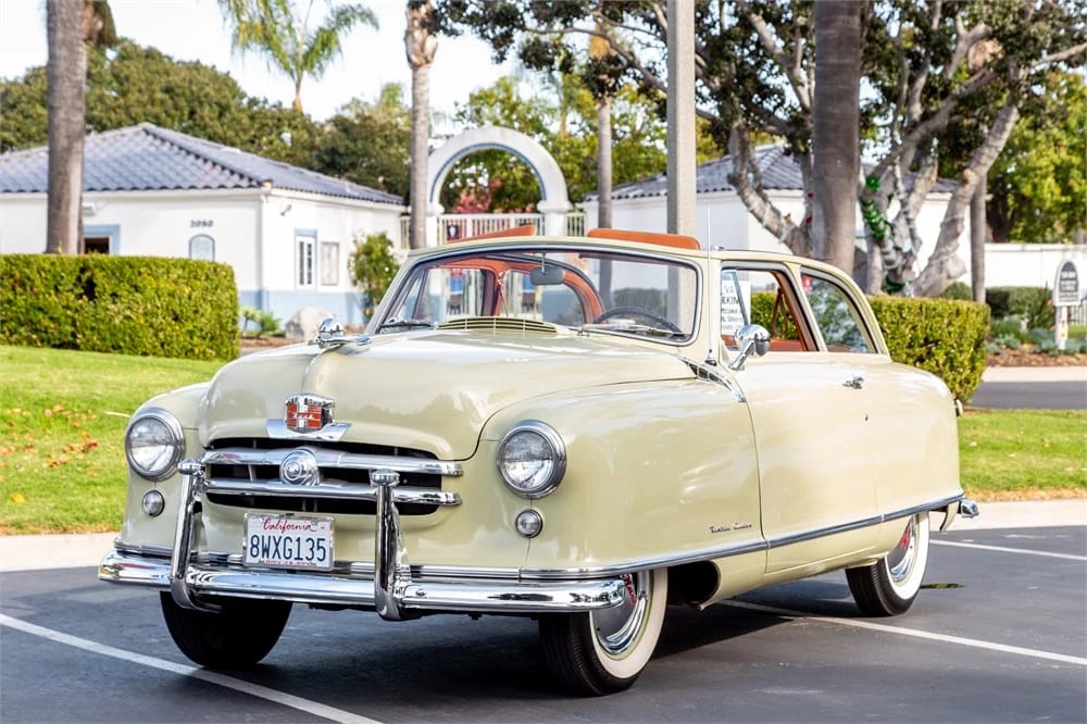 1950 Nash Rambler Convertible Landau: Adorable, Thrifty, But Not Cheap 5 Left front 3q view of an ivory 1950 Nash Rambler convertible with the top down
