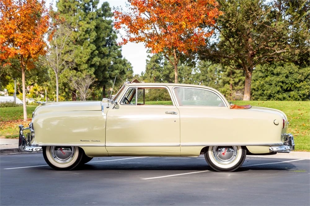 1950 Nash Rambler Convertible Landau: Adorable, Thrifty, But Not Cheap 23 Left side view of an ivory 1950 Nash Rambler convertible with the top down