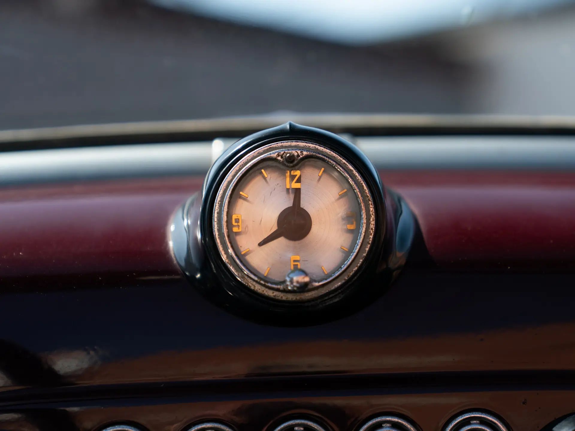 1950 Nash Rambler Convertible Landau: Adorable, Thrifty, But Not Cheap 20 Clock on the dashboard of a 1950 Nash Rambler Custom with maroon interior