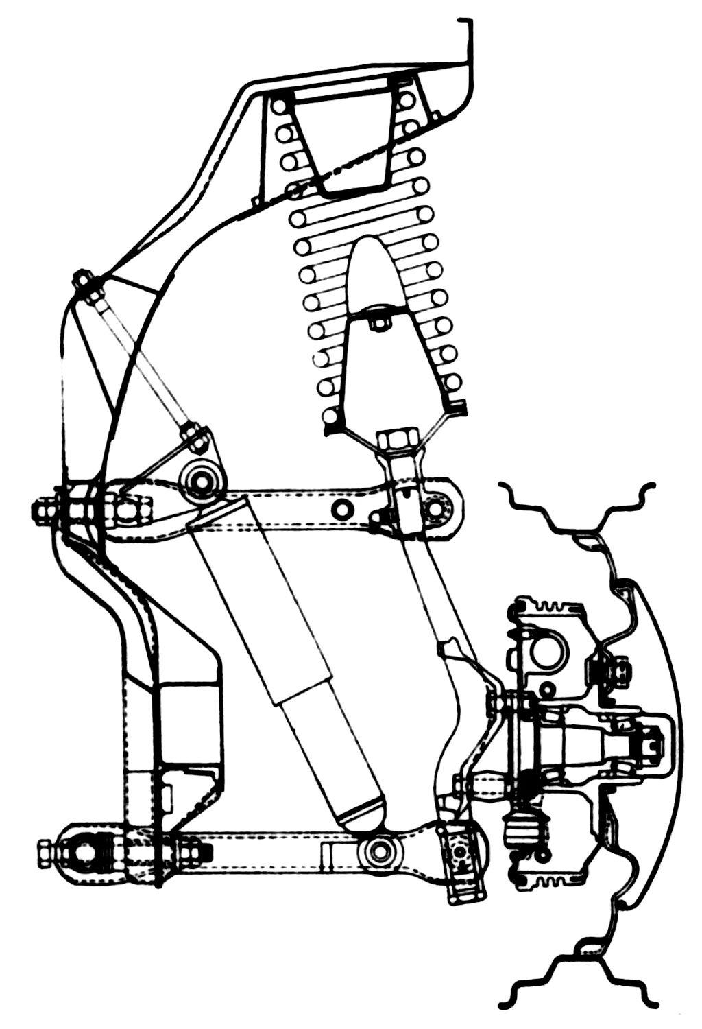 1950 Nash Rambler Convertible Landau: Adorable, Thrifty, But Not Cheap 26 Illustration of the front suspension of the 1950 Nash Rambler, with coil spring mounted atop the upper wishbone