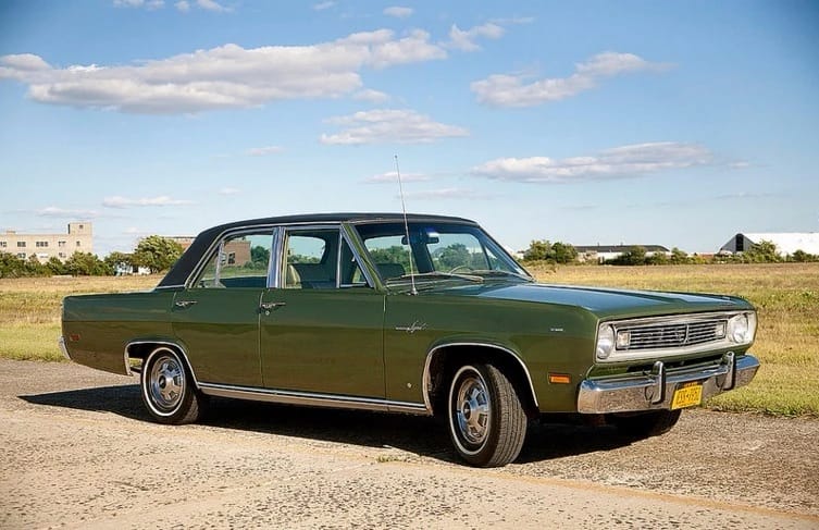 What Cars And Trucks Did Americans Buy In 1969? – A CC Auto Yearbook Feature 6 Right front 3q view of an Ivy Green 1969 Plymouth Valiant Signet four-door sedan