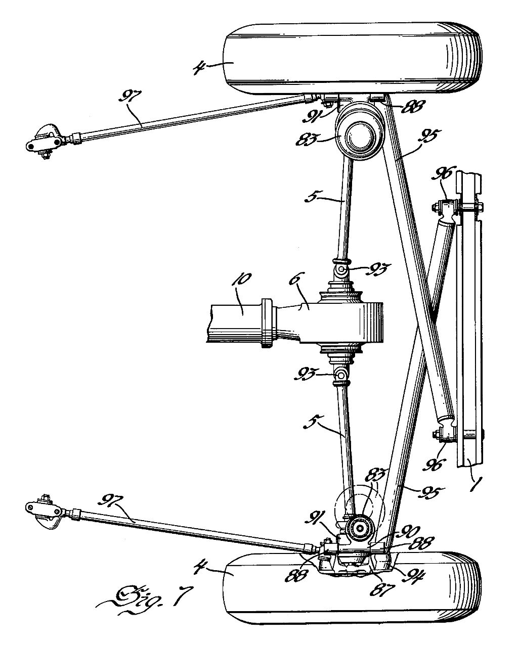 Chevrolet Cadet rear suspension in plan view, labeled Fig. 7