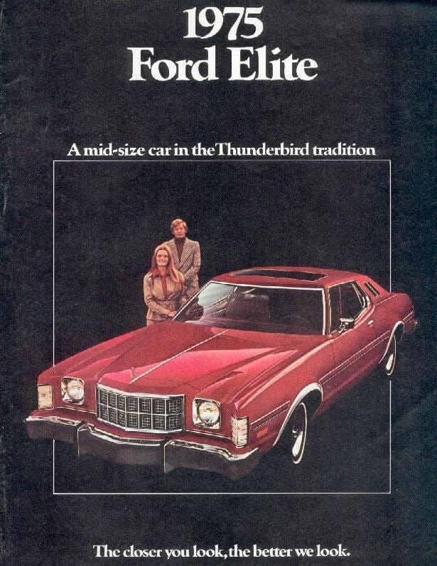 Curbside Musings: 1975 Ford Elite - I'm So Fancy 3 1975 Ford Elite brochure pages, as sourced from www.oldcarbrochures.org.