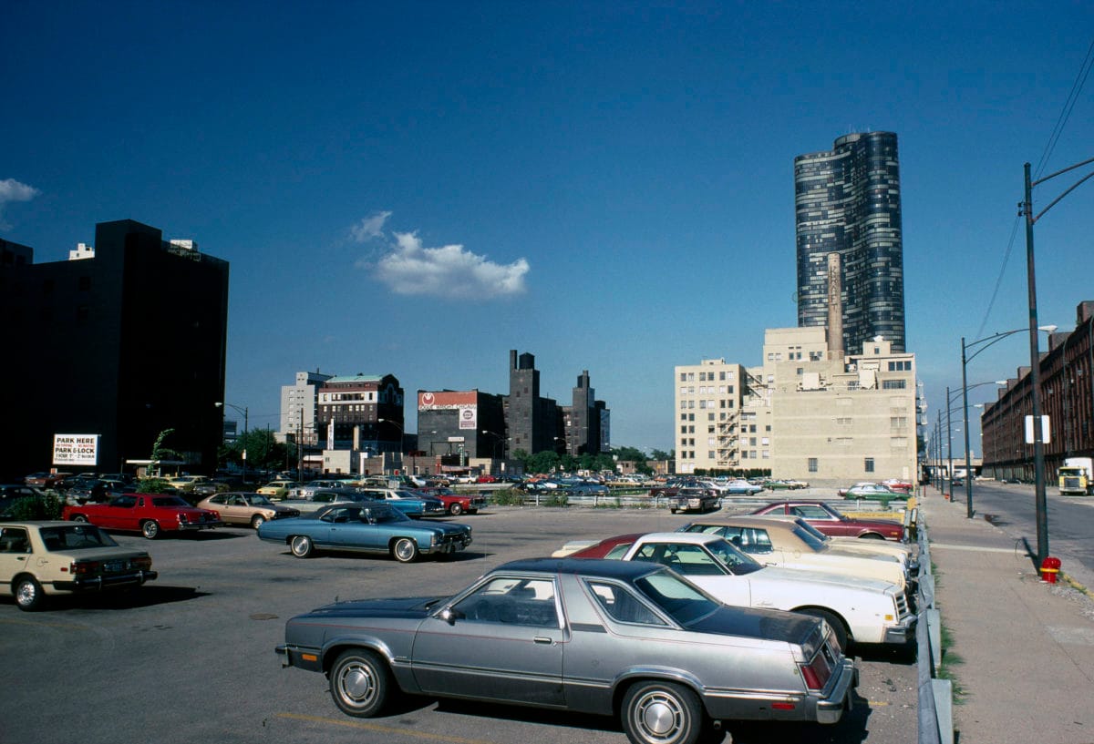 East Illinois St., view to the east, 1980.