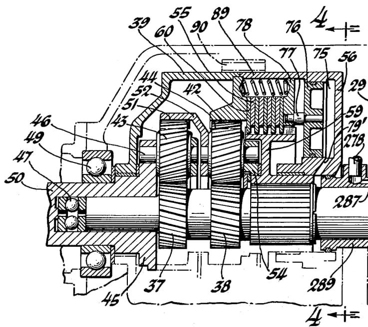 Section of a patent illustration showing a compound planetary gearset