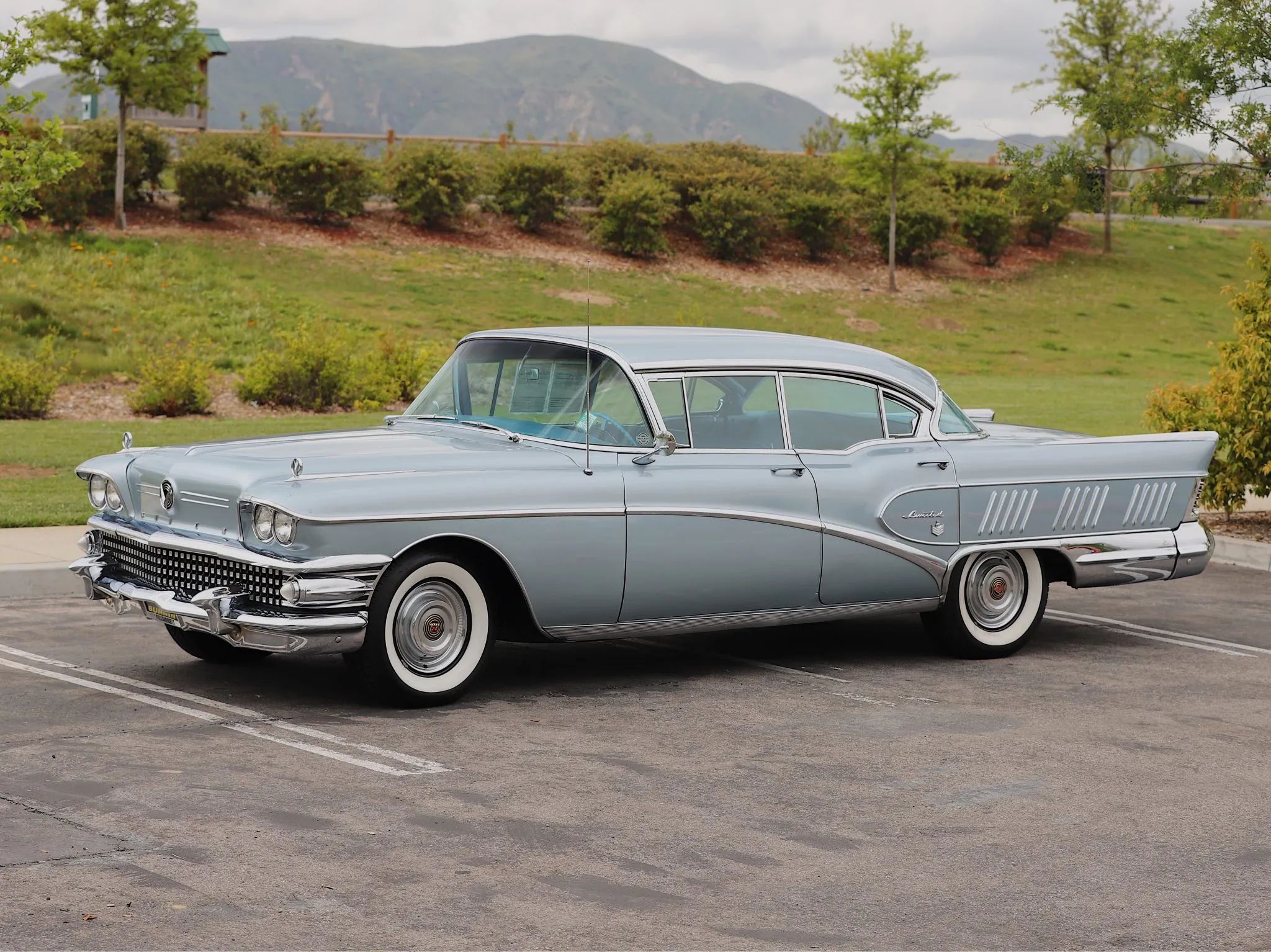 Full-Size Buicks Of The 1960s: How Buick Reinvented Its Lineup Between 1959 And 1970 3 Left front 3q view of a blue-gray 1958 Buick Limited four-door hardtop