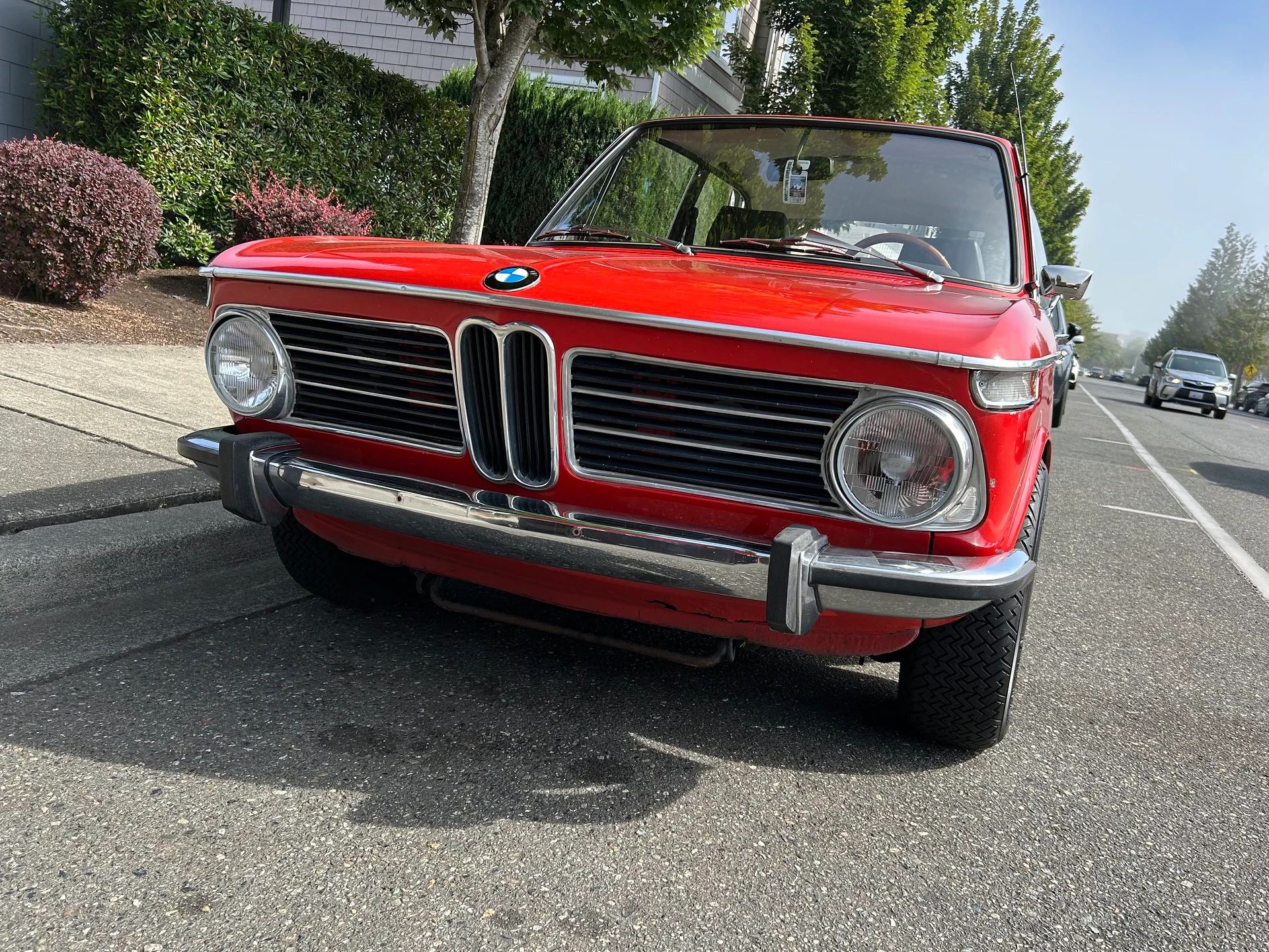 1972 BMW 2000 Touring – Rare BMW 2002 Hatchback Version, Never Sold In The U.S. 2 Front view of a Verona Red 1971 or 1972 BMW 2000 Touring