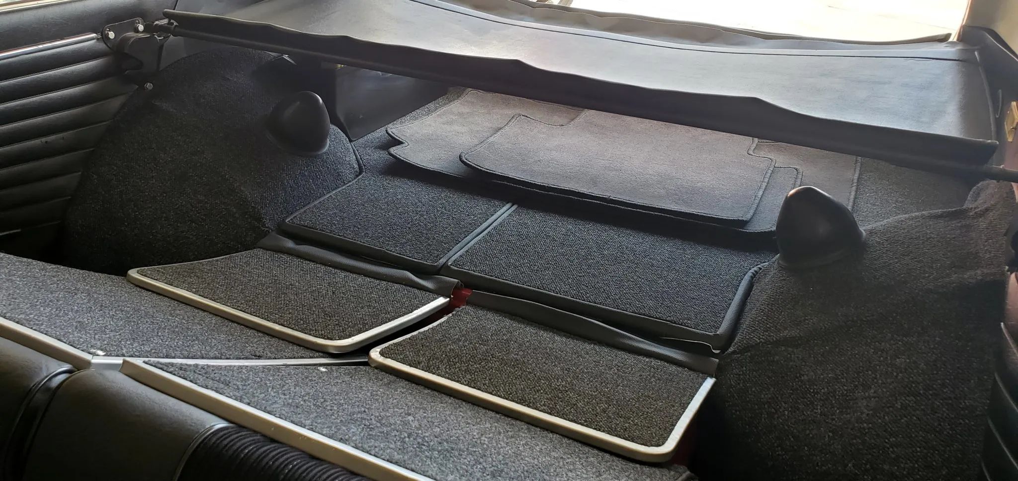 1972 BMW 2000 Touring – Rare BMW 2002 Hatchback Version, Never Sold In The U.S. 16 Trunk of a 1972 BMW 1800 Touring with the rear seat folded forward, seen from the inside of the car looking backward