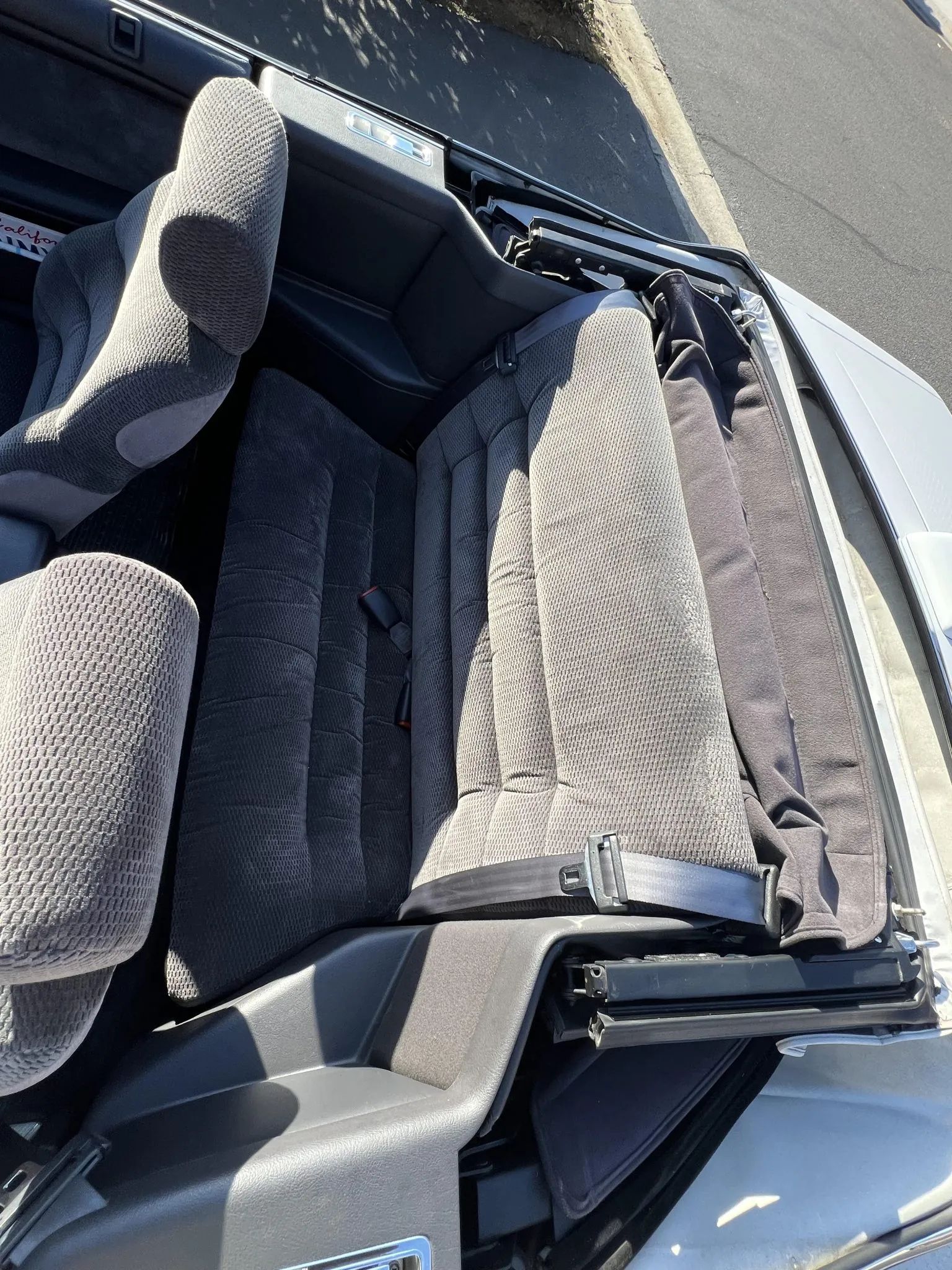 1994–1995 Chrysler LeBaron GTC Convertible – A Rental Car Favorite Nears Its Final Curtain 11 Back seat of a 1995 Chrysler LeBaron convertible with the top down
