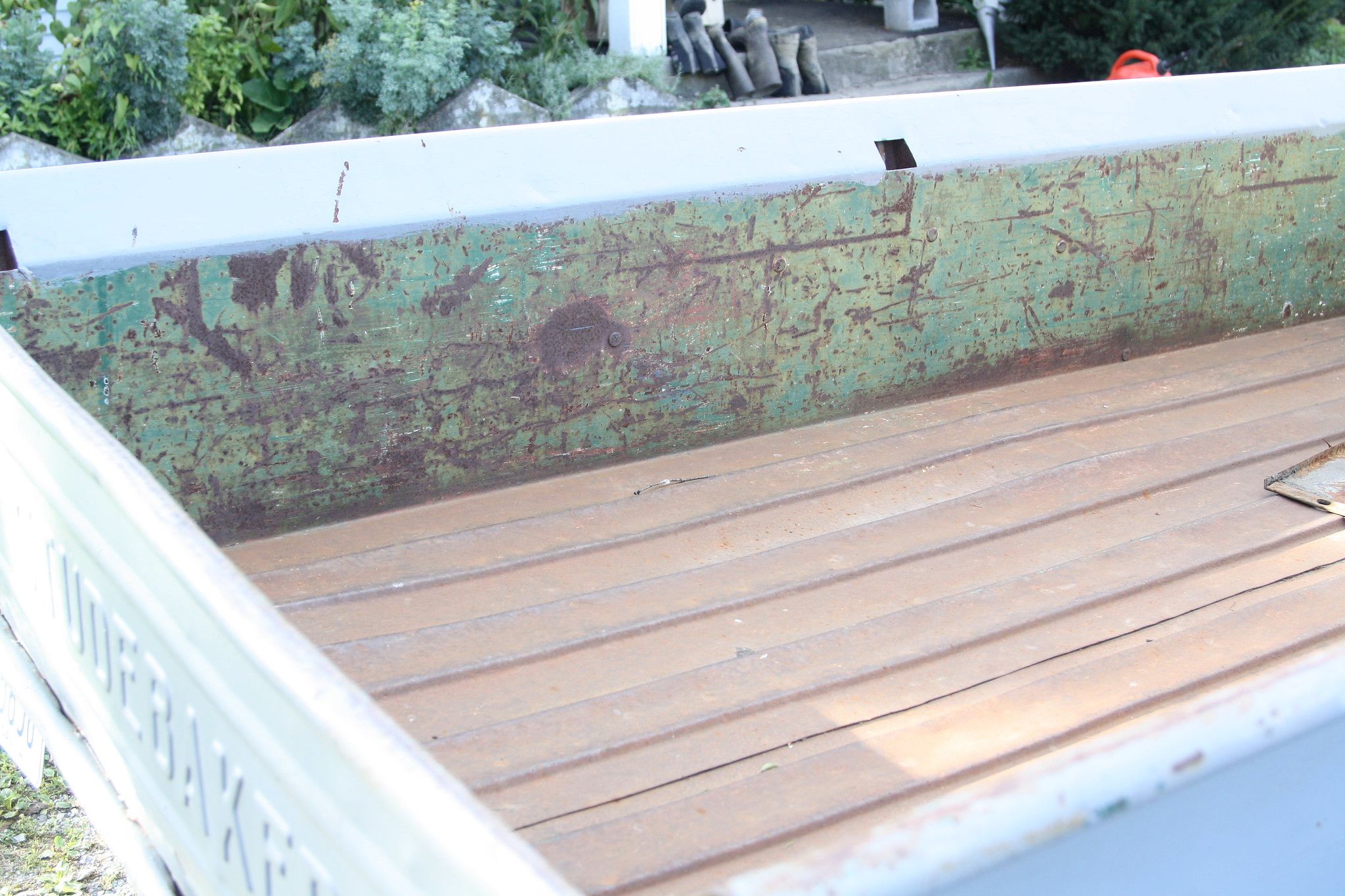 Studebaker M truck bed Bed of a 1940s Studebaker M15 truck