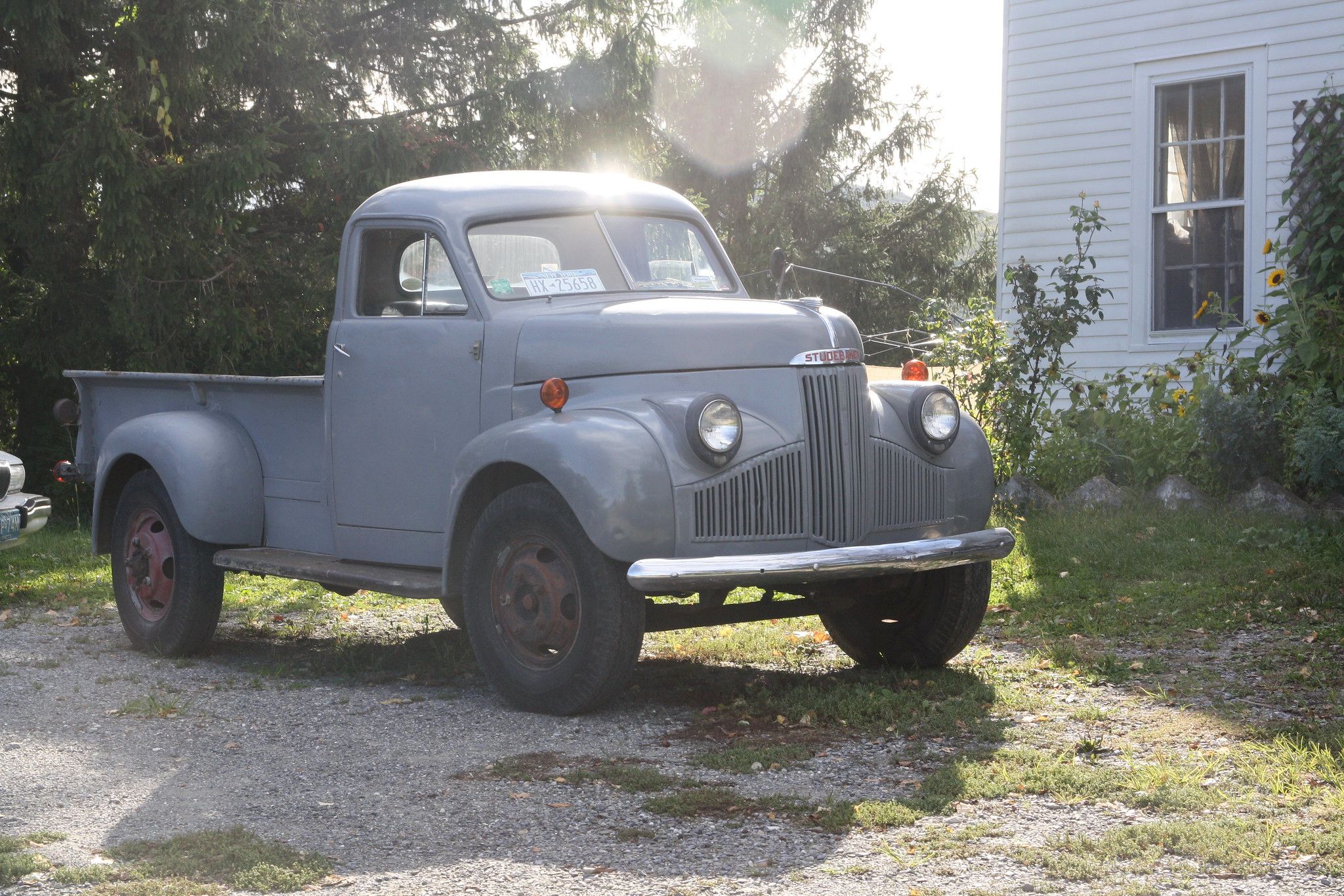 1940s Studebaker M15 One-Ton Pickup – Tough, Handsome And Slow 1 Front 3q view of a gray 1940s Studebaker M15 pickup truck