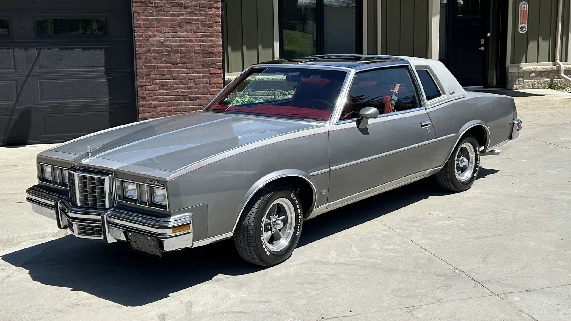 Vintage M/T Road Test: 1979 Pontiac Grand Prix SJ – Rare 4-Speed Manual In A Pontiac PLC Placeholder 20 Left front 3q view of a two-tone silver and gray 1979 Pontiac Grand Prix with T-top