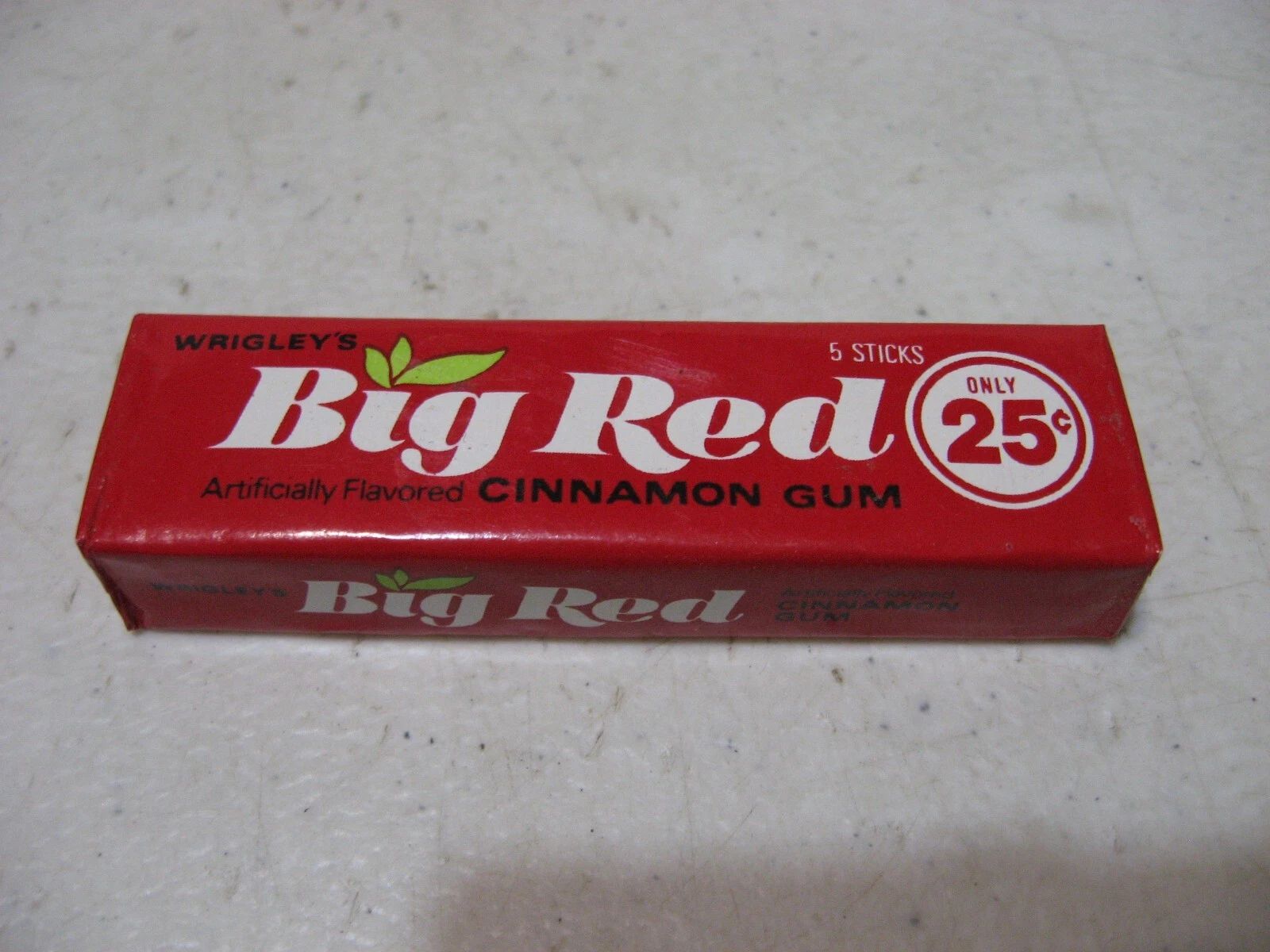 Old-school pack of Big Red gum, with the picture as sourced from the internet.