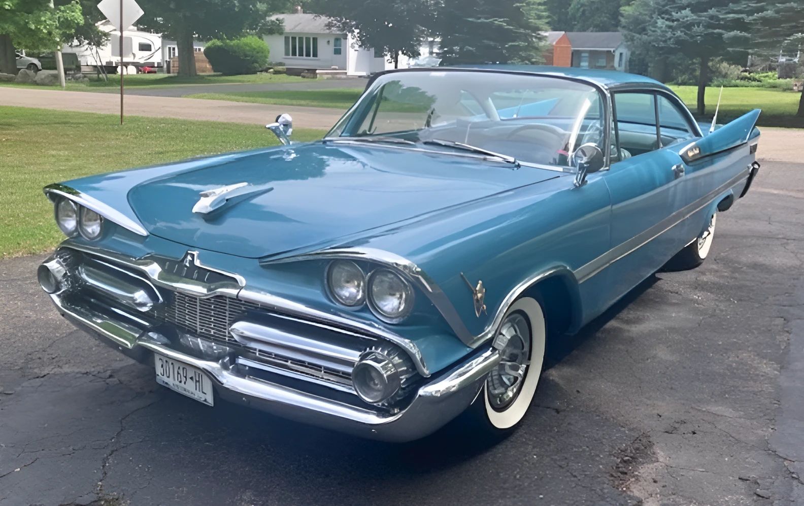 Photo of a blue 1959 Dodge Custom Royal two-door hardtop coupe