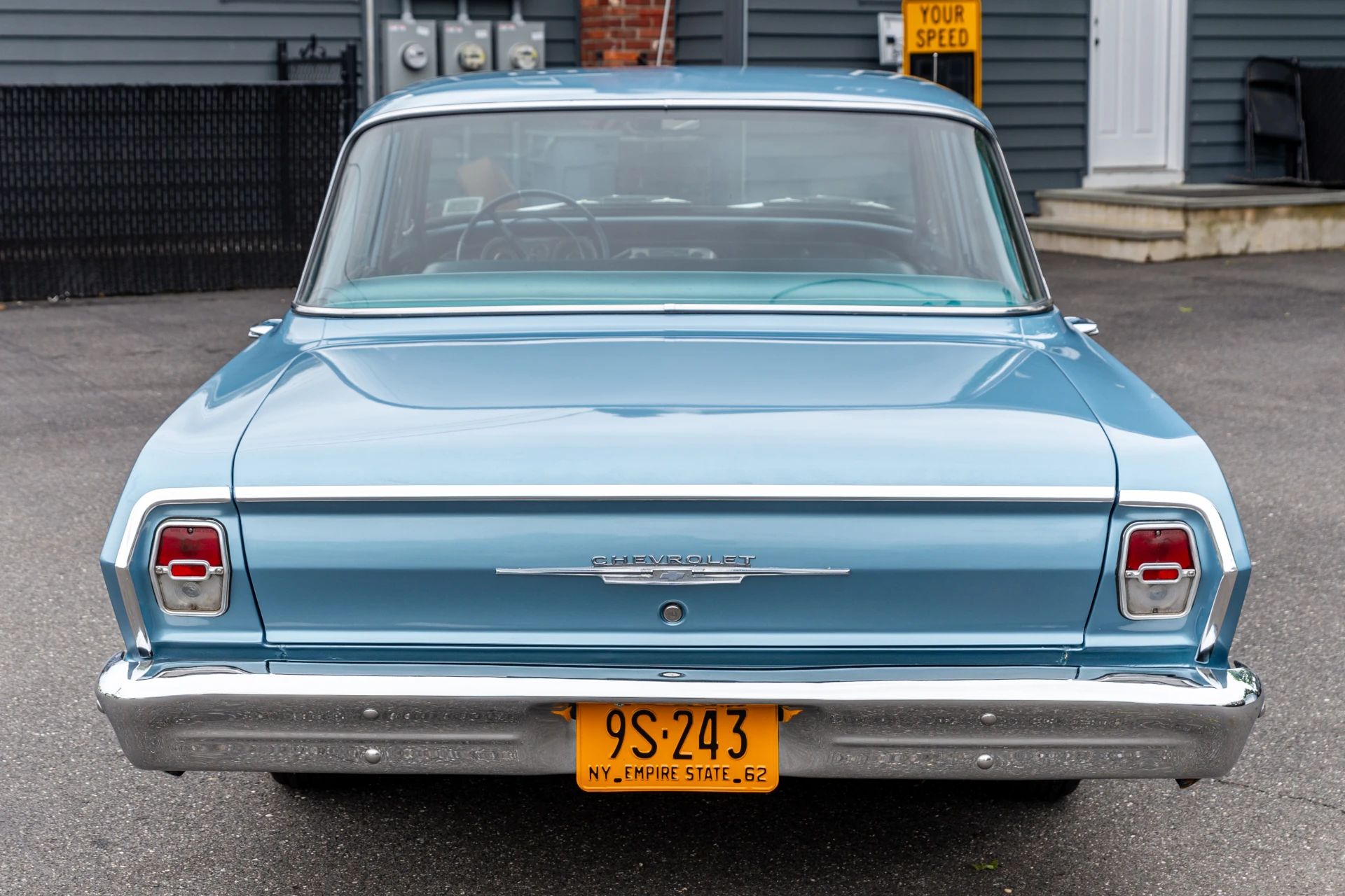 CC Tech: Inside The 1962 Chevy II/Nova: More Like A Ford Falcon Than A Camaro 27 Rear view of a blue 1962 Chevrolet Nova