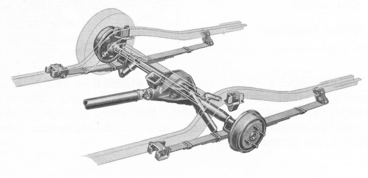 CC Tech: How the Mustang, Cougar, And Maverick Differed From The Original Ford Falcon Platform 19 Hotchkiss drive rear suspension of a 1965 Ford Mustang