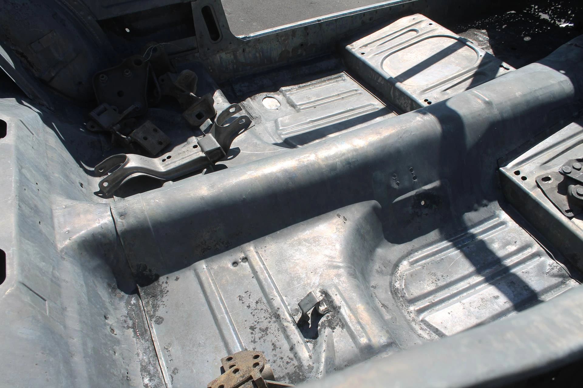 CC Tech: How the Mustang, Cougar, And Maverick Differed From The Original Ford Falcon Platform 8 Floorpan of a 1965 Ford Mustang convertible, stripped to bare metal