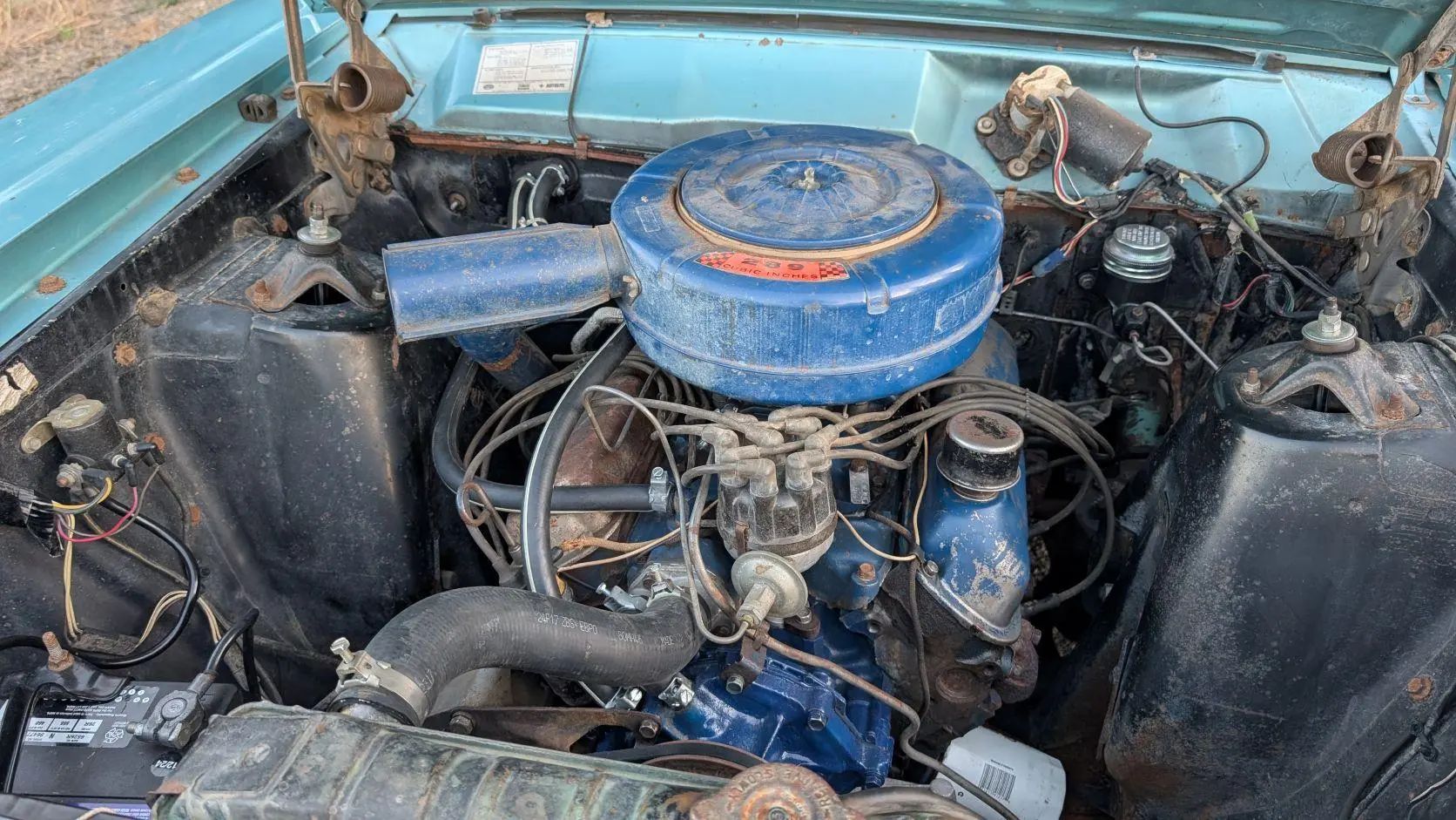 CC Tech: Ford Falcon, Comet, and Fairlane – How These Unit-Body Fords Were Alike (And Different) 55 Ford 289 V-8 under the hood of a Medium Turquoise Metallic 1966 Ford Fairlane 500 sedan
