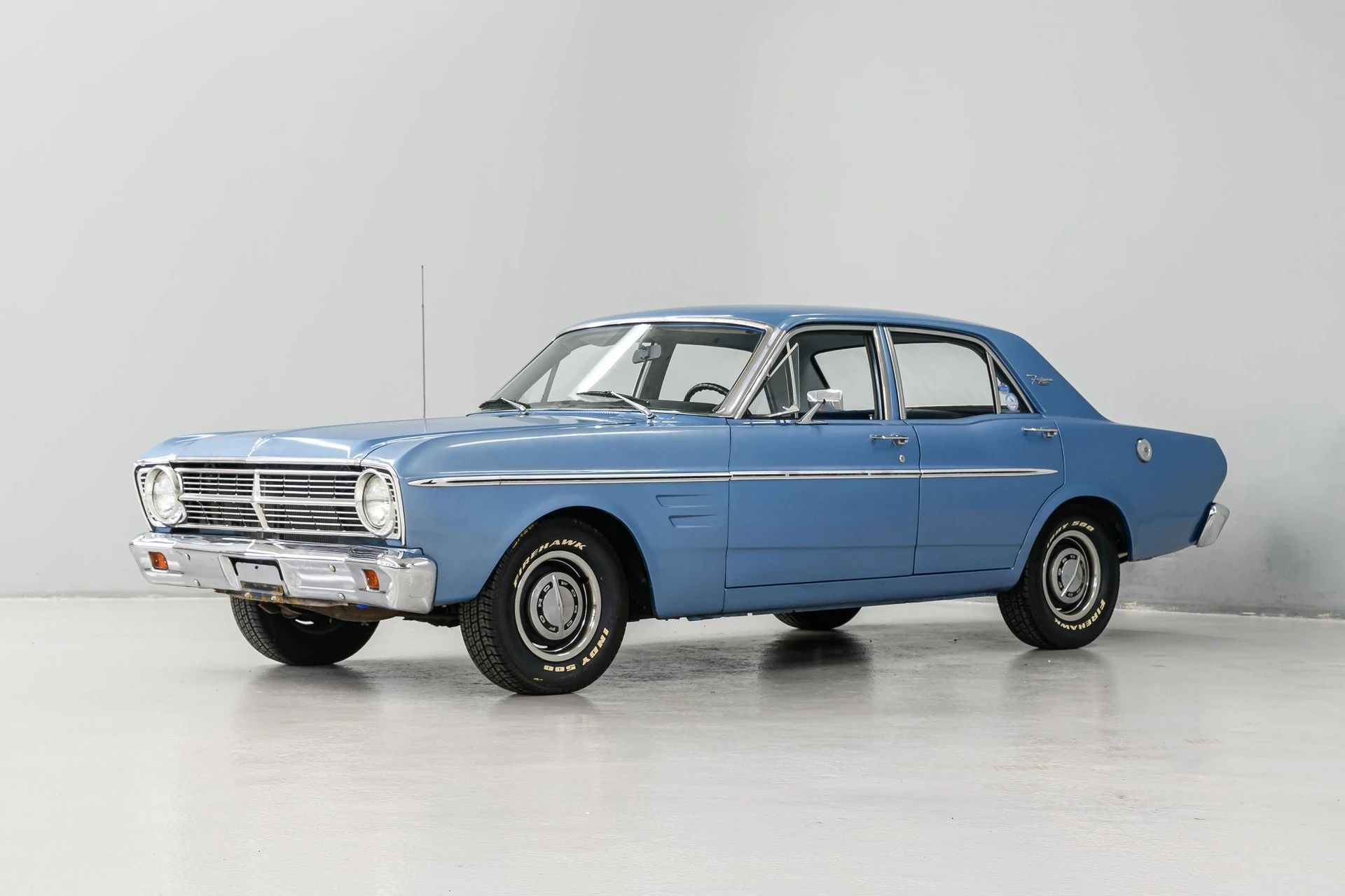1967 Ford Falcon Sedans: Deeply Un-Hip Survivors That Have Somehow Beaten The Odds 5 Left front 3q view of a blue 1967 Ford Falcon sedan in an indoor space