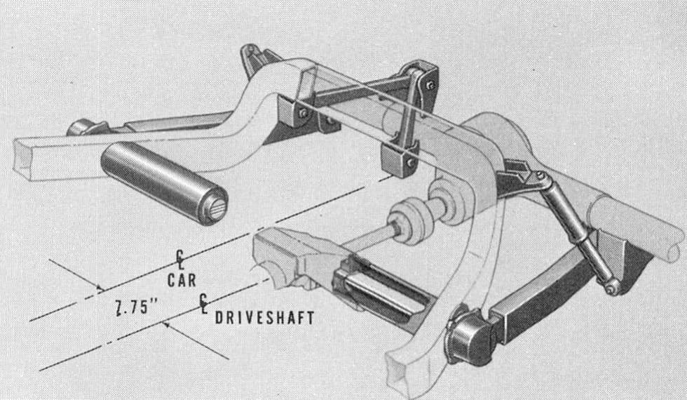 1968 Ford Techna Concept Car: Retro-Future Anachronism With A Weird Offset Driveshaft And Power Doors 18 Diagram of the rear suspension and frame of the 1968 Ford Techna concept car