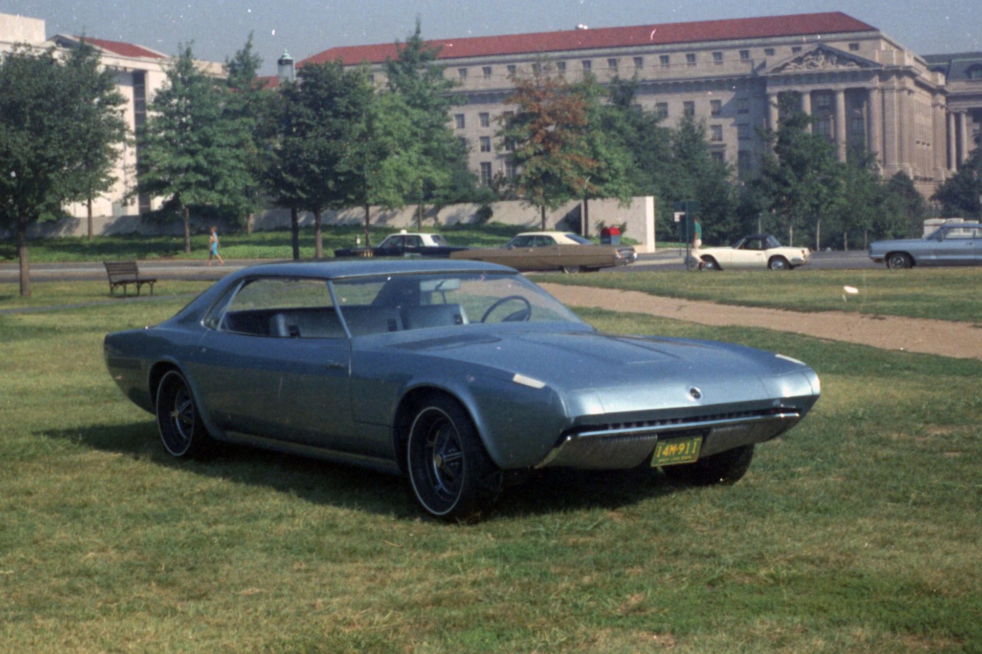 1968 Ford Techna Concept Car: Retro-Future Anachronism With A Weird Offset Driveshaft And Power Doors 3 Front 3q view of the 1968 Ford Techna concept car on a lawn