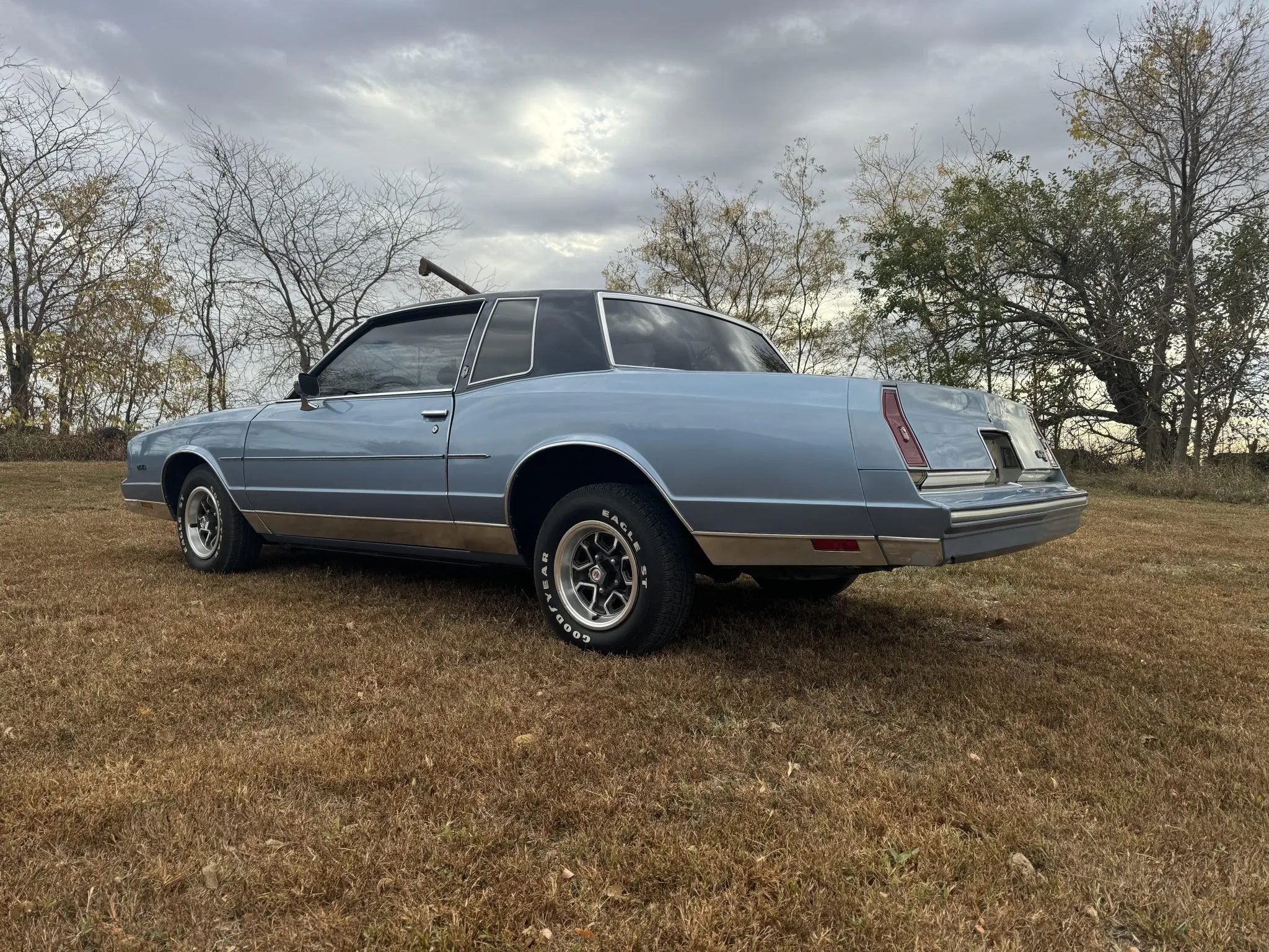 Rare Survivor: 1981 Chevrolet Monte Carlo Turbo V6 – Forgotten Chevy Still In Great Shape 10 Left rear 3q view of a two-tone Dark Blue over Light Blue 1981 Chevrolet Monte Carlo turbo