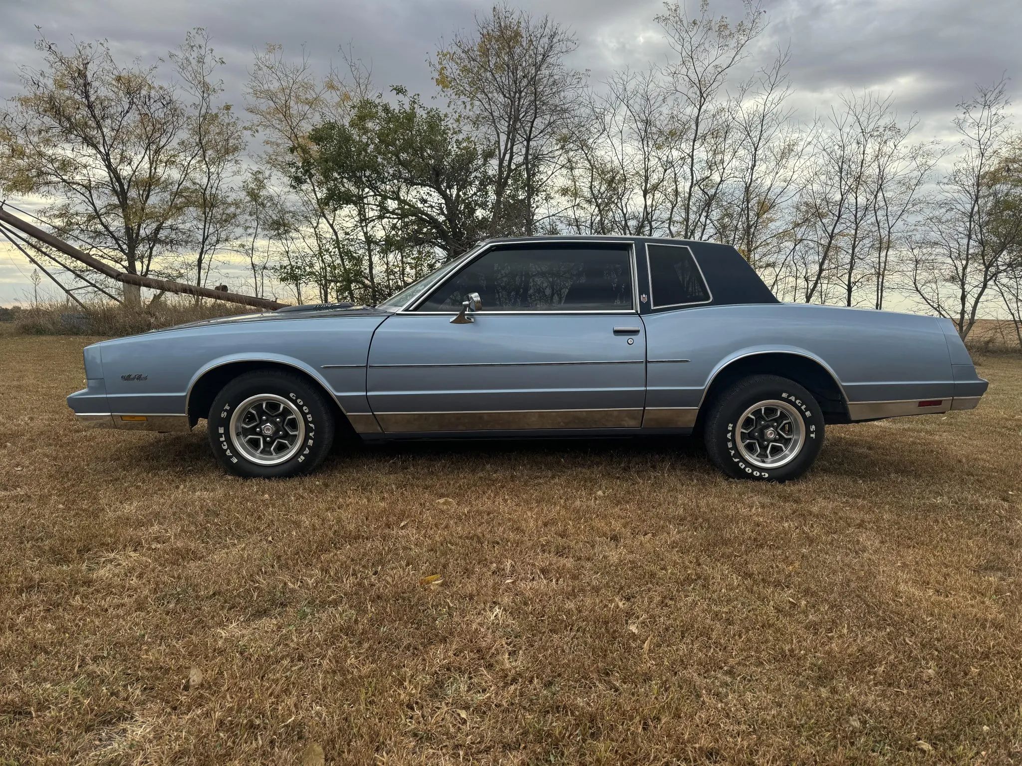 Rare Survivor: 1981 Chevrolet Monte Carlo Turbo V6 – Forgotten Chevy Still In Great Shape 4 Left side view of a two-tone Dark Blue over Light Blue 1981 Chevrolet Monte Carlo turbo
