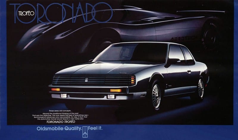 Curbside Musings: 1987 Oldsmobile Toronado Troféo – Inedible? 2 1987 Oldsmobile Tornado Troféo brochure pages, as sourced from www.oldcarbrochures.org.