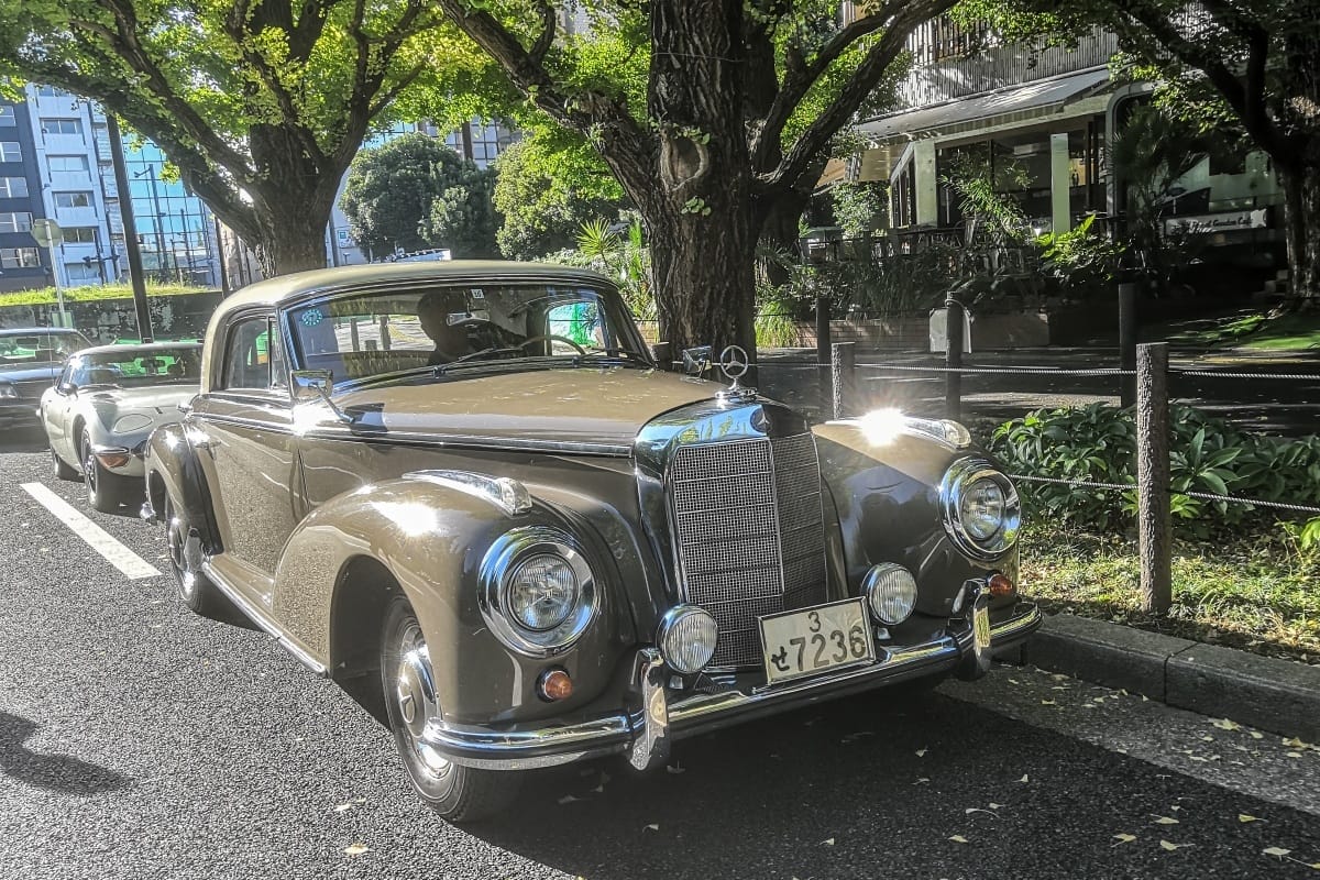 Curbside Classic: 1955 Mercedes-Benz 300 S (W188) Coupé – One And Only 1 Photo of a brown 1955 Mercedes-Benz 300S coupe with a Japanese license plate, parked on a Japanese street