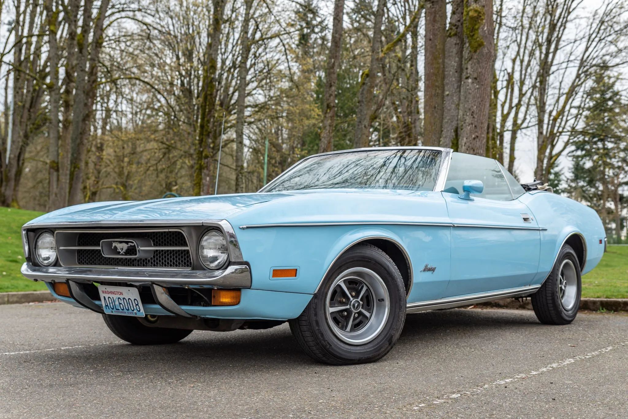 1971 Ford Mustangs: Every Color From Raven Black To Light Gold 12 Photo of 1971 Ford Mustang Convertible in Pastel Blue