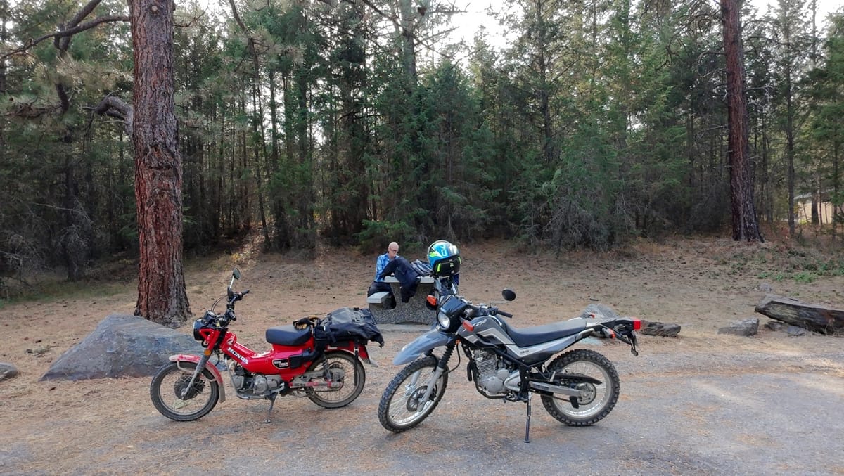 Turning 60 On Two Wheels – Part 3: 2025 Yamaha XT250 And Honda Trail 125, At The Kettle Valley Railway 16 dji fly 20250928 160358 0011 1759097114957 photo