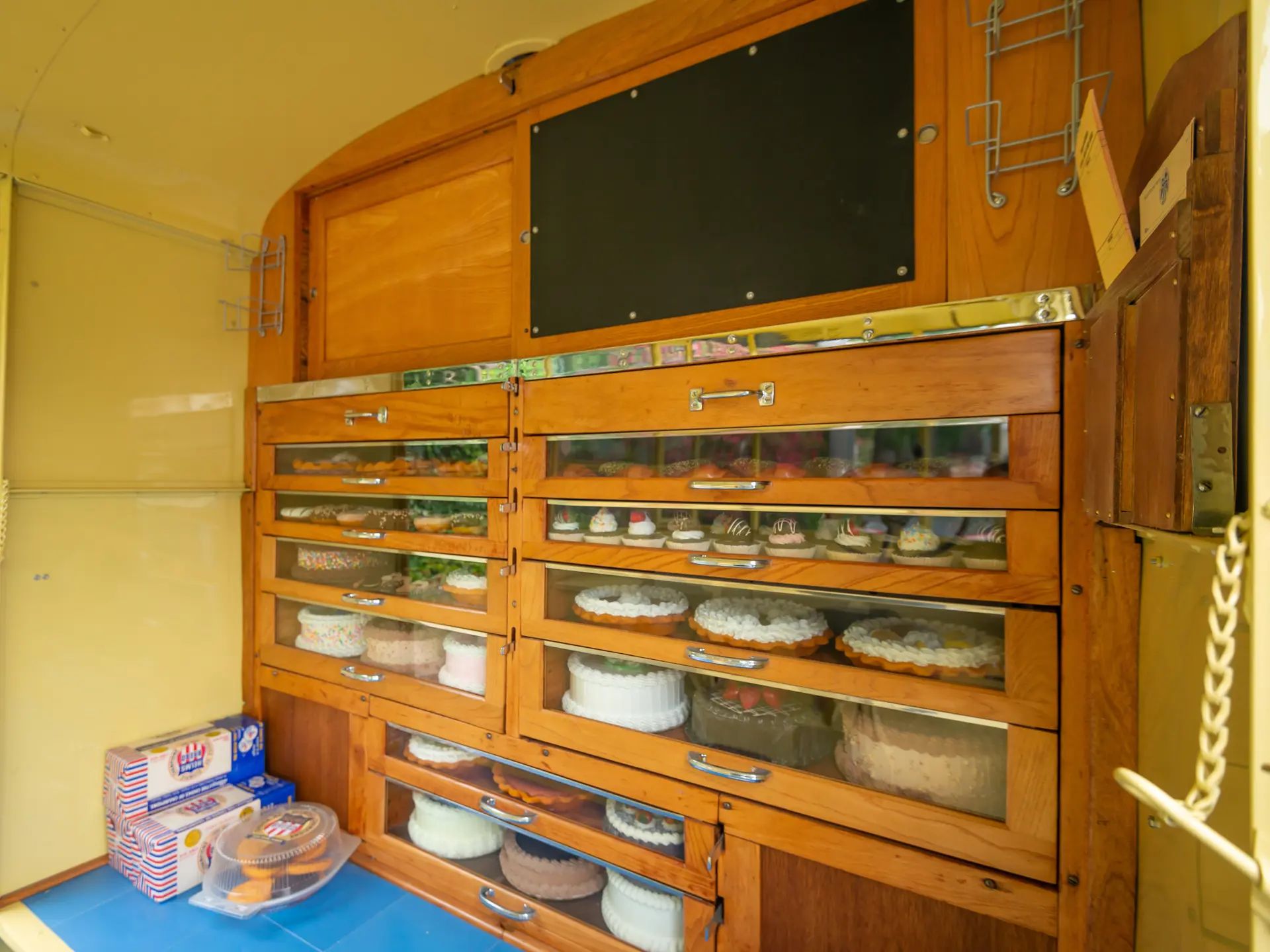 Helms Bakeries & The Twin Coach Delivery Unit: These Clever Compact Vans Used To Be "Daily At Your Door" 18 Bakery cabinet in a 1936 Helms Bakeries coach