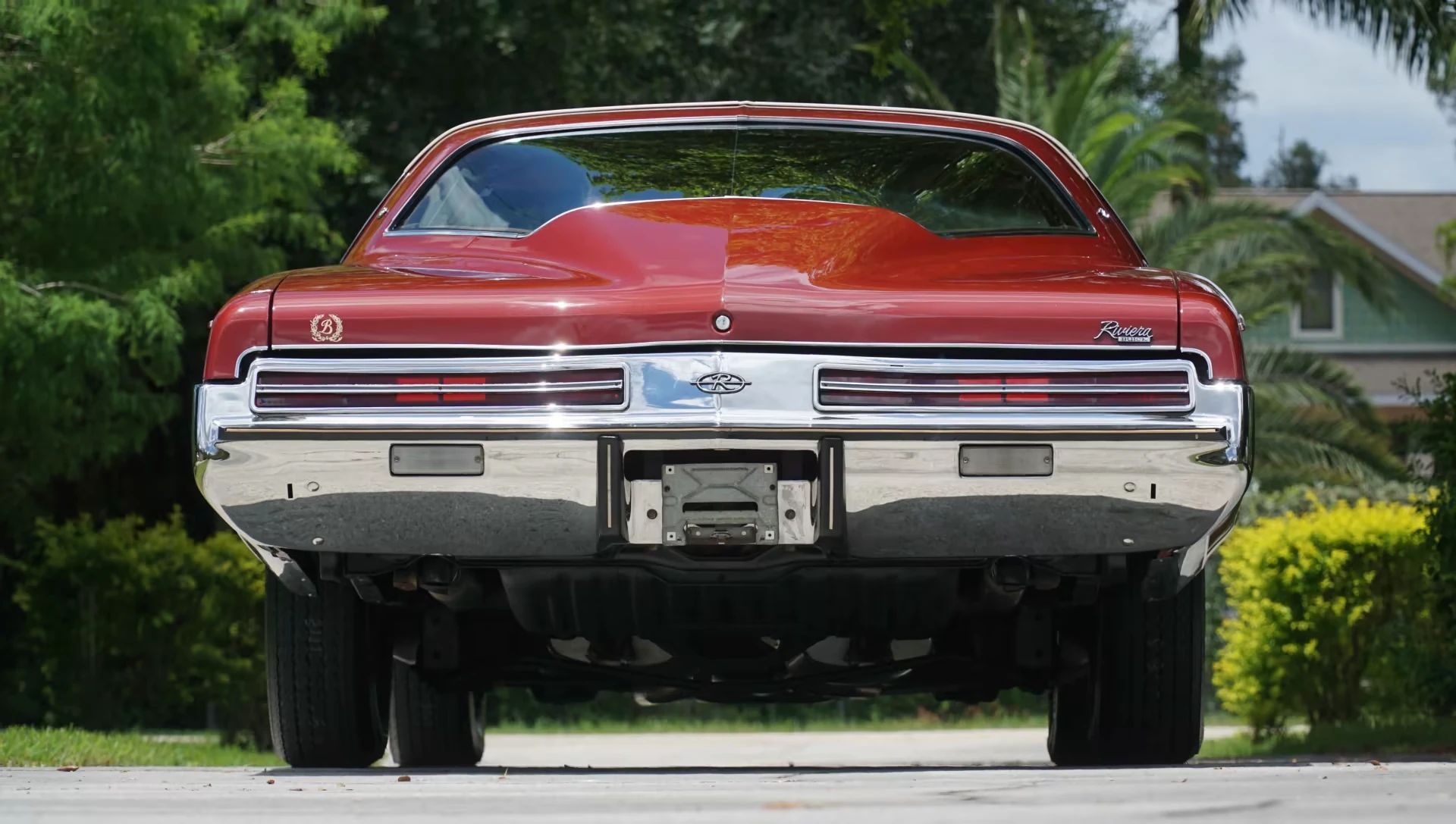 1973 Buick Riviera GS Stage 1 With Rare MaxTrac Traction Control: No Fishtailing In Your Boattail 6 Rear view of a red 1973 Buick Riviera